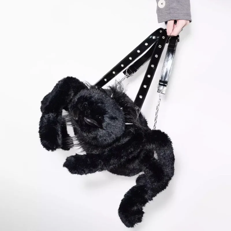 Spider Leah Spider Backpacks Punk Y2K Gollum Market Original Dark Hair Single Shoulder Diagonal Cross Bag Women's Handbags