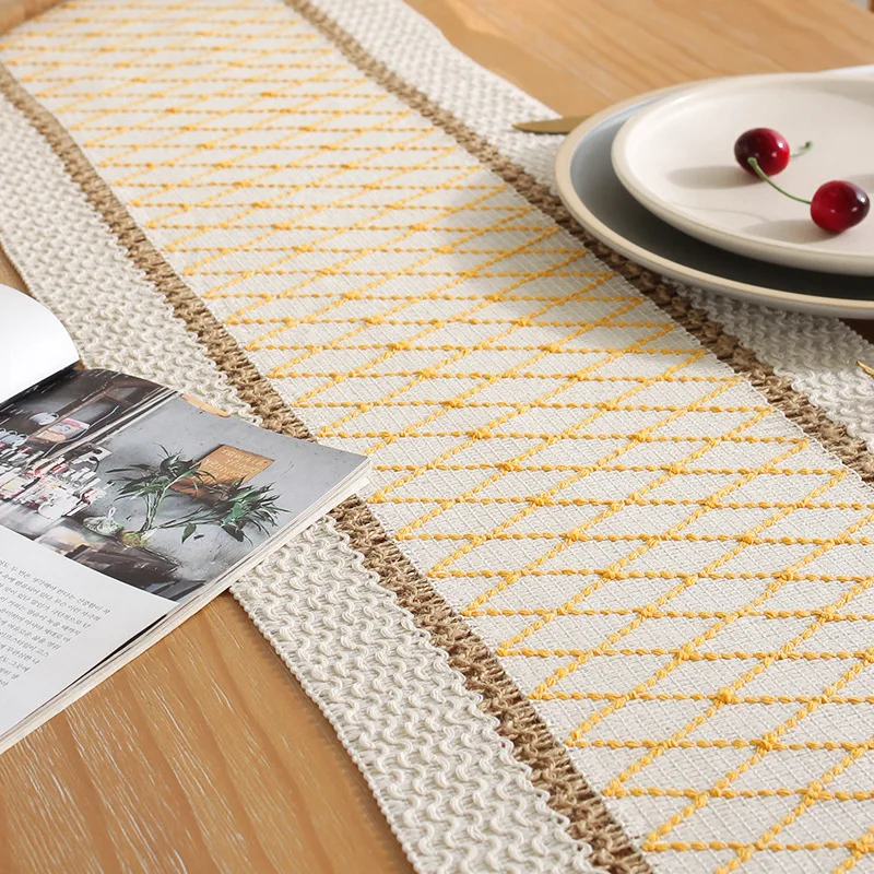 Corredores De Mesa De Linho Nórdico Toalha De Mesa Decoração Doméstica Para Festa De Casamento Natural Serapilheira Boho Toalha De Mesa De Algodão Bandeira Da Mesa De Chá