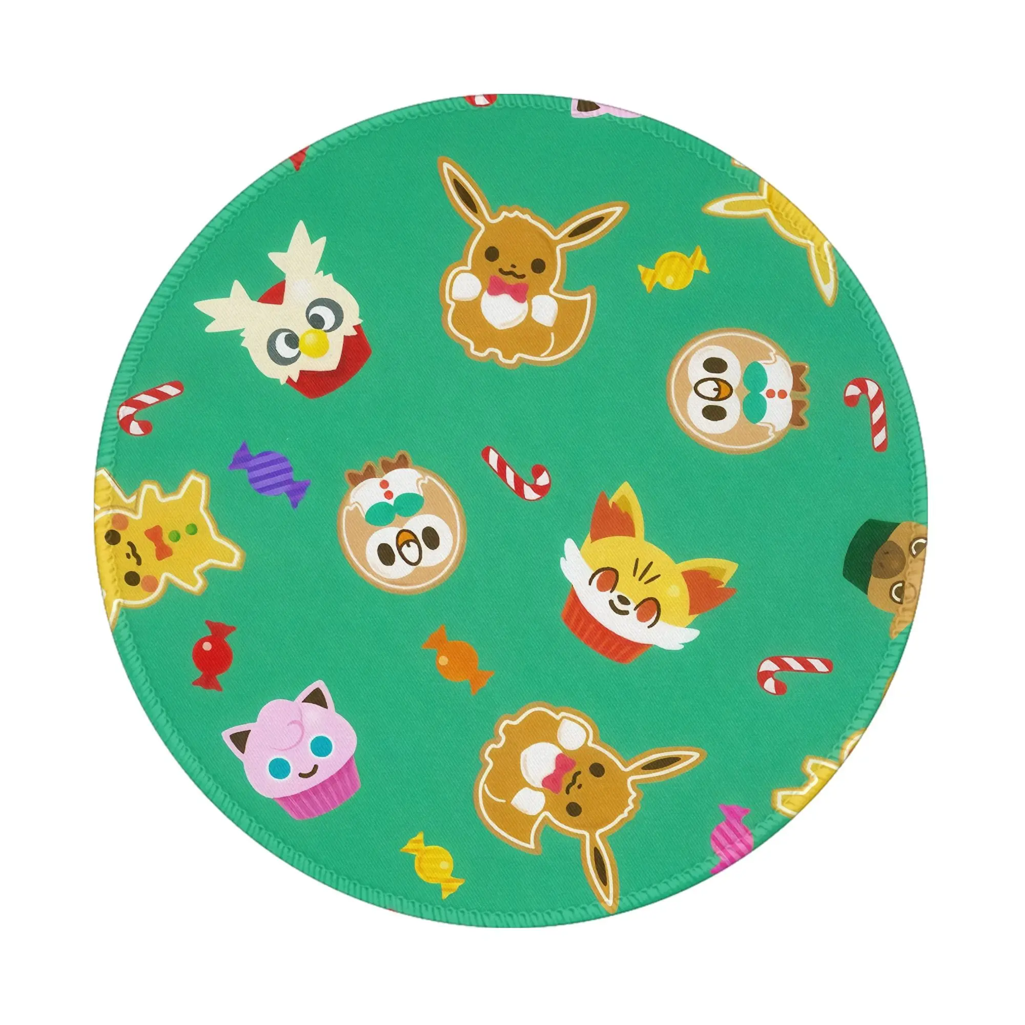 Pikachu 8 inch ronde muismat bureaumat laptop muismat voor kantoor pc computer toetsenbord antislip rubberen bureaumat