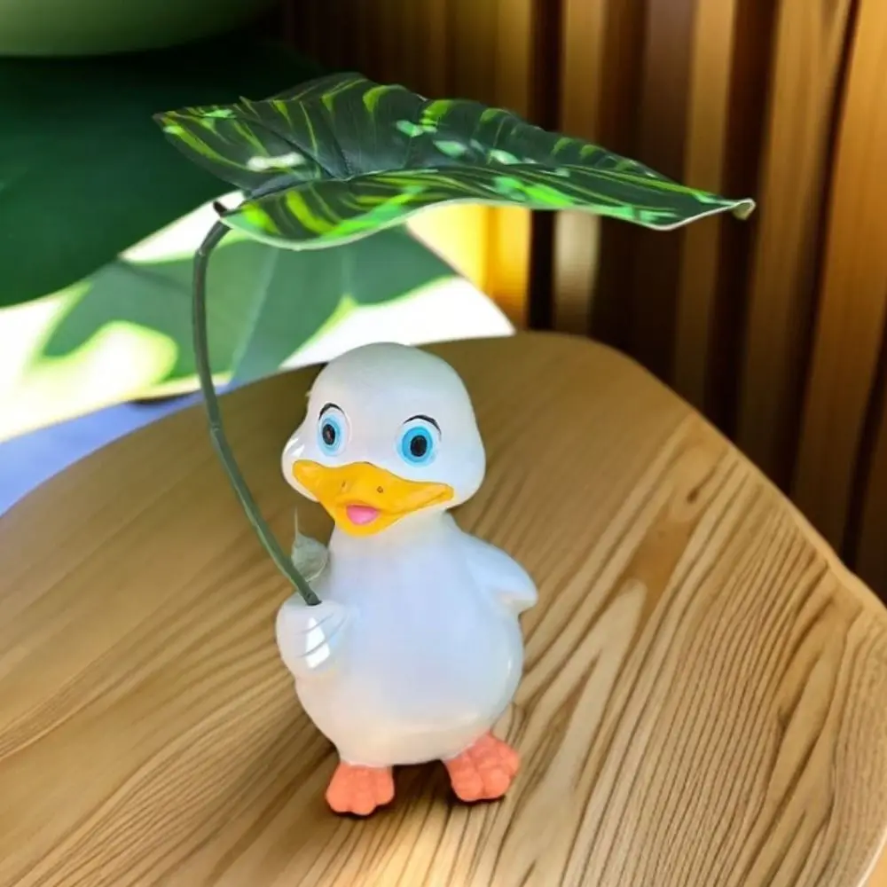 

Garden Decor Cartoon Duck Umbrella Ornament Cute Waterproof Ducks Statue Resin Miniatures Figurine Fish Tank
