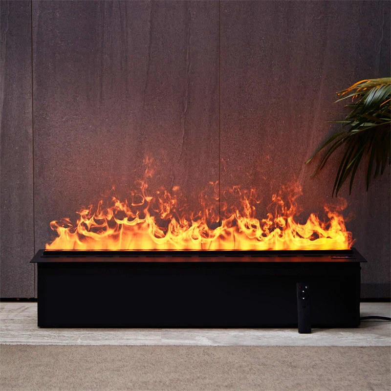 3D LED Insert Fireplaces Decorative Flames Built-in Atomizing Water Vapor Device. Energy-Efficient Electric Heaters for Home