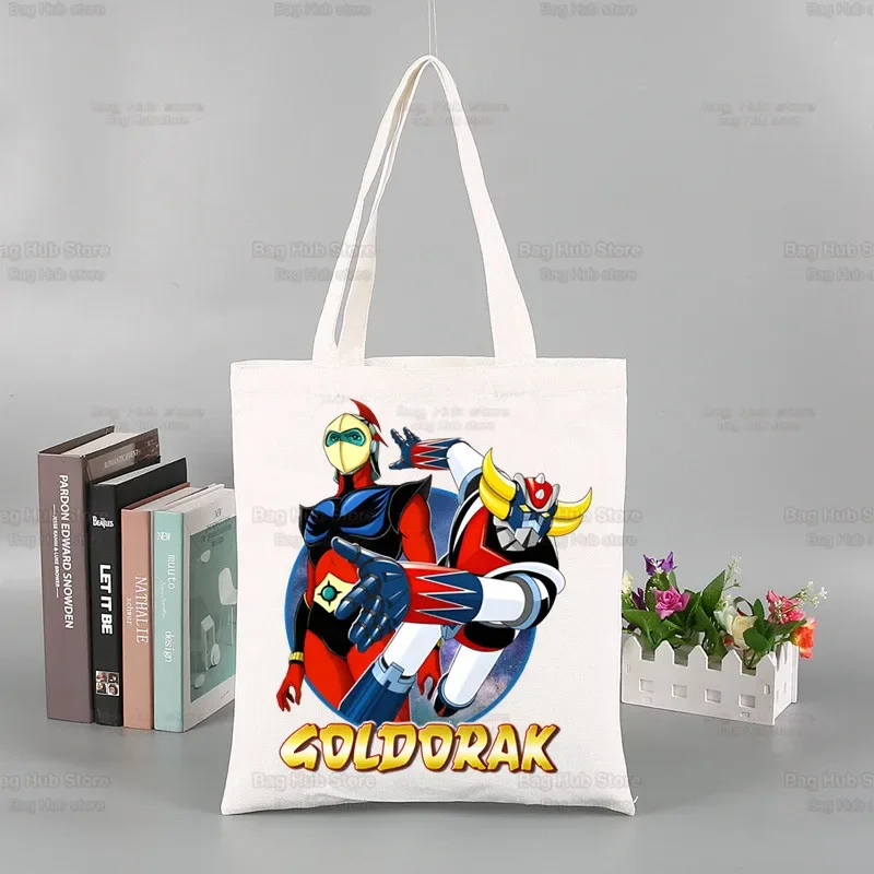 Manga Goldorak Ufo Robo Shopper Borse Shopping Bag Tote Bag Anime Mazinger Grendizer Borsa a tracolla Borse di tela Borsa grande