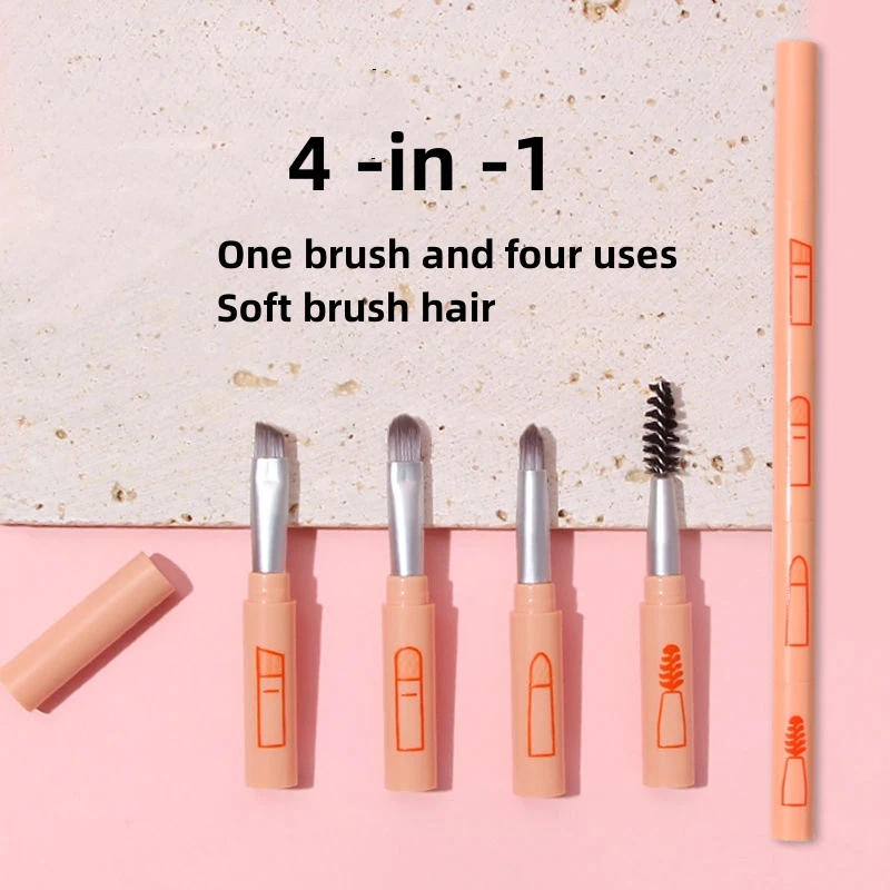 4-piece/set mini portable eye shadow makeup brush travel size makeup brush eyebrow silicone flash essential makeup tools