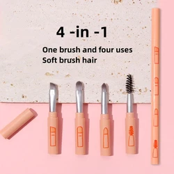 4-piece/set mini portable eye shadow makeup brush travel size makeup brush eyebrow silicone flash essential makeup tools