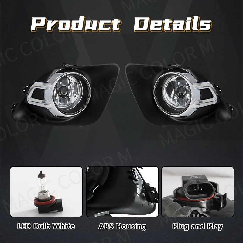 For Mitsubishi ASX 2011 2012 2013 LED Fog Light Lamp Headlights Halogen Cover Hood Frame Bezel Waterproof Car Accessories 12V