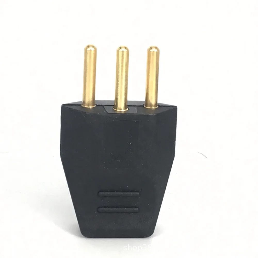 Rewirable Power Plug Brazil Standard 10A 250V 3 Round Pin Electrical Connector Solid Copper Conductive Material Nylon Adaptor
