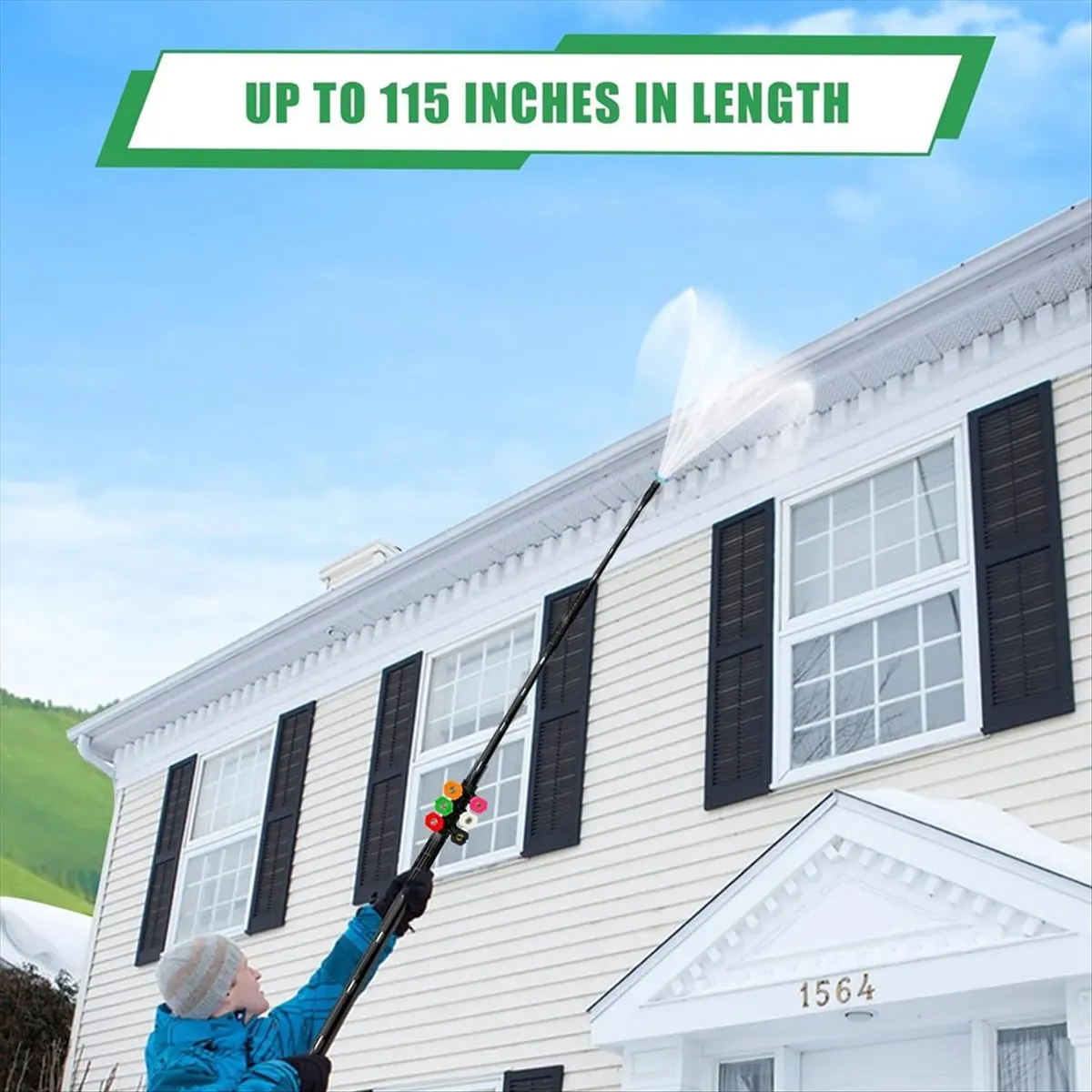 

A45I Upgraded High-Pressure Cleaning Machine Extension Rod, Exterior Wall and Eaves Cleaning Pole Electric Cleaning Machine