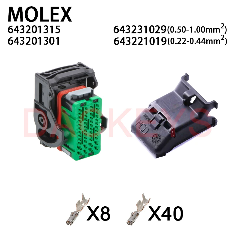 1Set 64320-1311 64320-1318 64320-1319 64320-1315 64320-1301 48 Pin Molex ECU Connettore automobilistico CMC Presa cablaggio