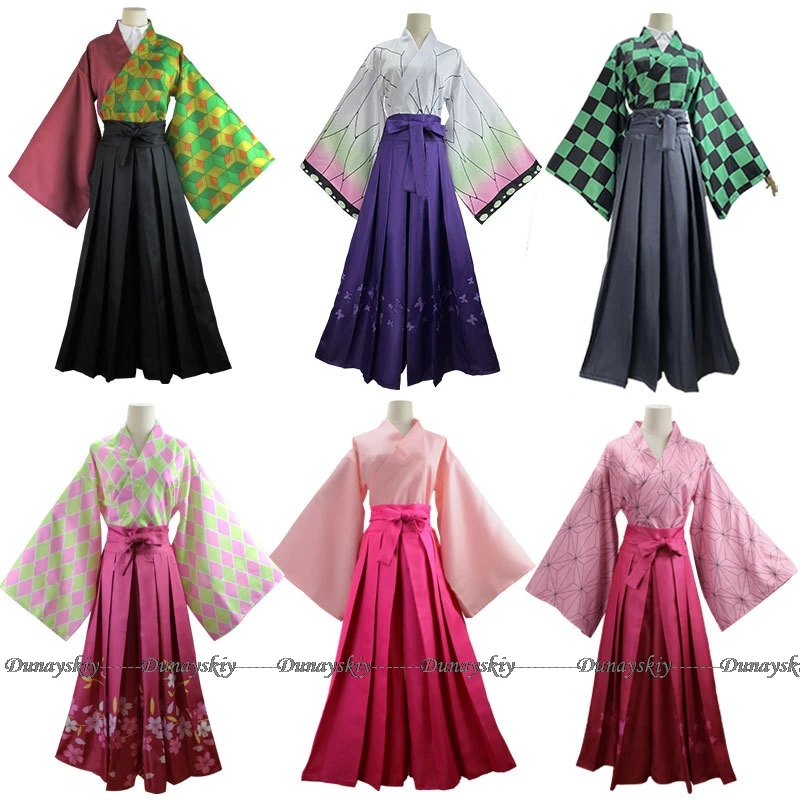 

Kamado Tanjirou Nezuko Kochou Shinobu Tomioka Giyuu Kanroji Mitsuri Tsuyuri Kanao Cosplay Costume Kimono Dress Anime Suit