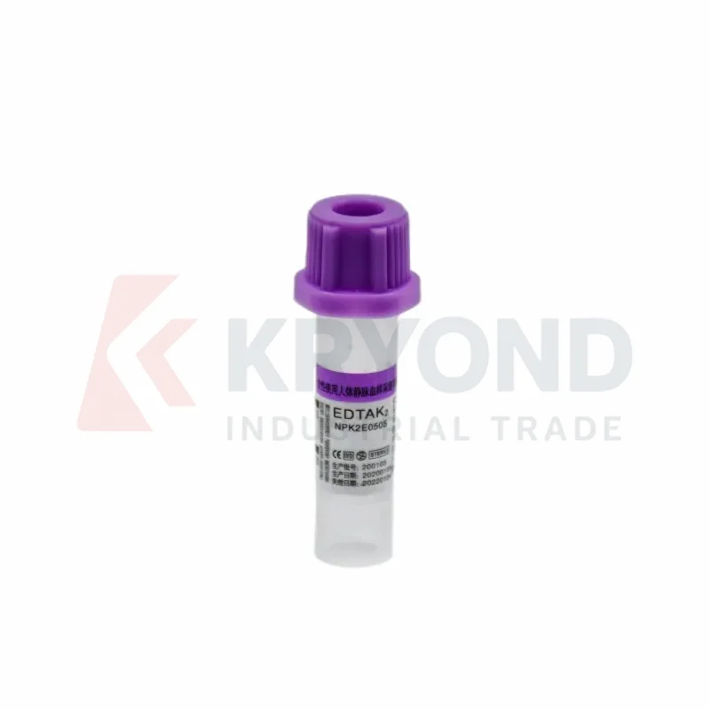 Sterile Micro Blood Collection Tube 0.5ml Disposable Tube with EDTAK2 Purple Cap Anticoagulation Tube for Animal Use 100 PK