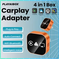 Adaptador Inalámbrico 4 en 1 para Carplay y Mirror Link, Actualización 2026, Convierte Android Auto de Cableado a Inalámbrico, Plug & Play, WIFI 5GHz, para Carplay con Cable