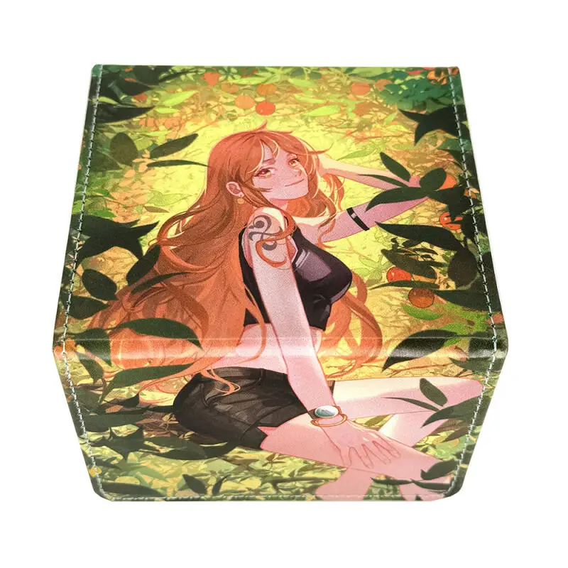 

Cartoon Nami OPCG PTCG DTCG DIY Large Capacity Leather Card Box Thickened Anime Game Collection Card Storage Box