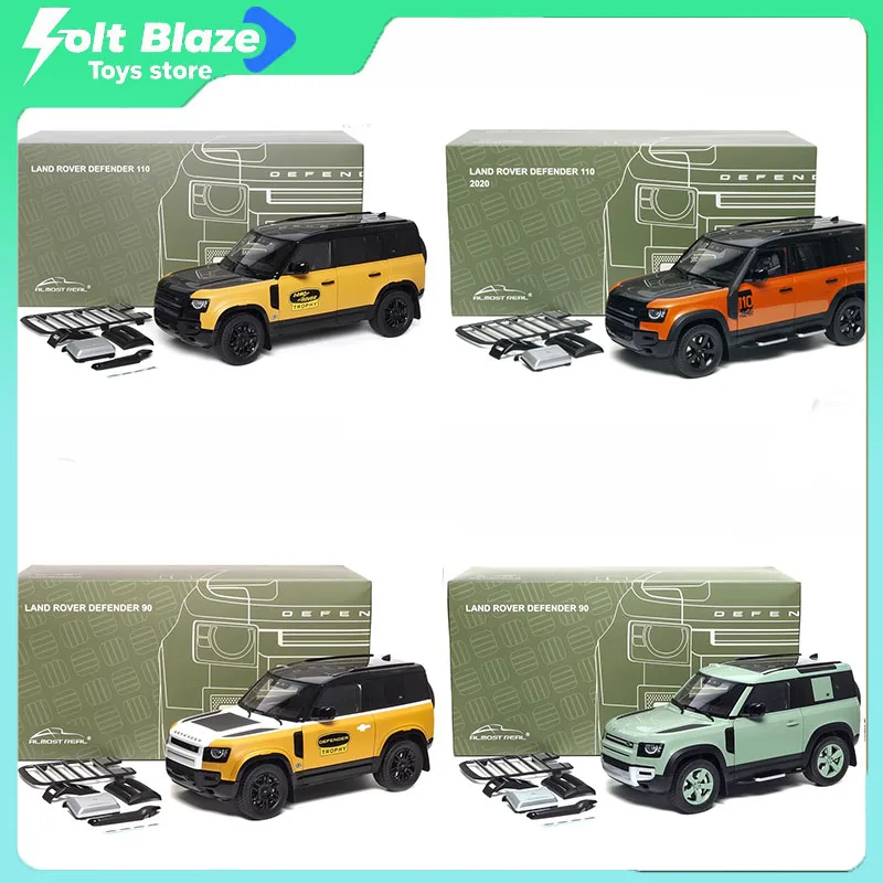 

Почти настоящие 1/18 Land Rover Defender 90 и 110, полностью открывающиеся модели автомобилей из сплава, издание 75-летия, модель автомобиля, подарок на день рождения для мальчика