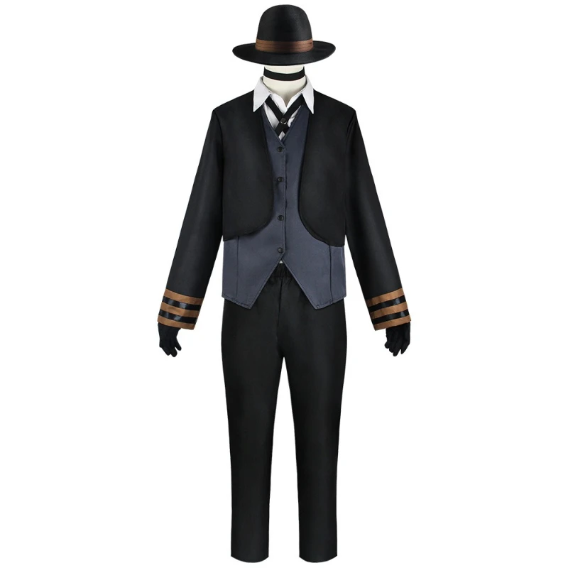 Nakahara Chuuya Cosplay Costumes Include Hat Uniform Trench Coat Pants Big Size Outfits Halloween Party for Comic Con - view 4