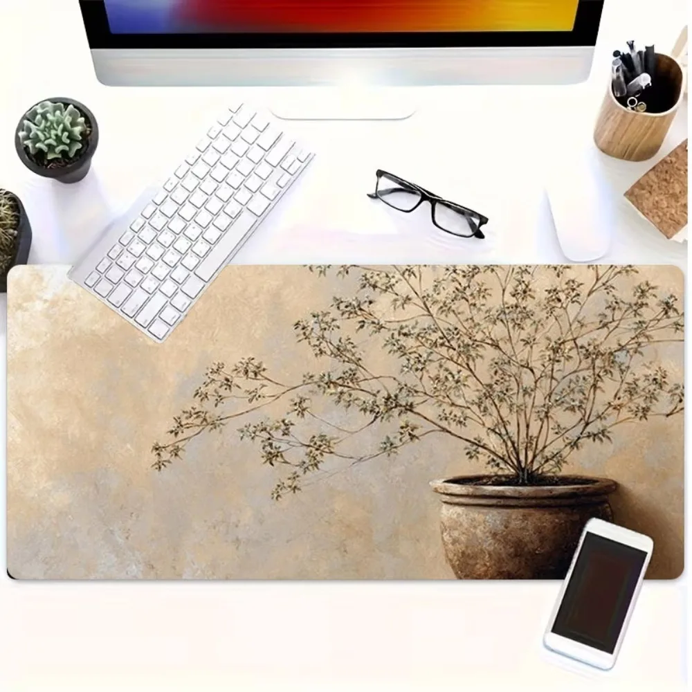 Elegant plant-pattern mouse pad, a smooth and durable desktop mat that enhances the beauty of your desk accesorios escritorio