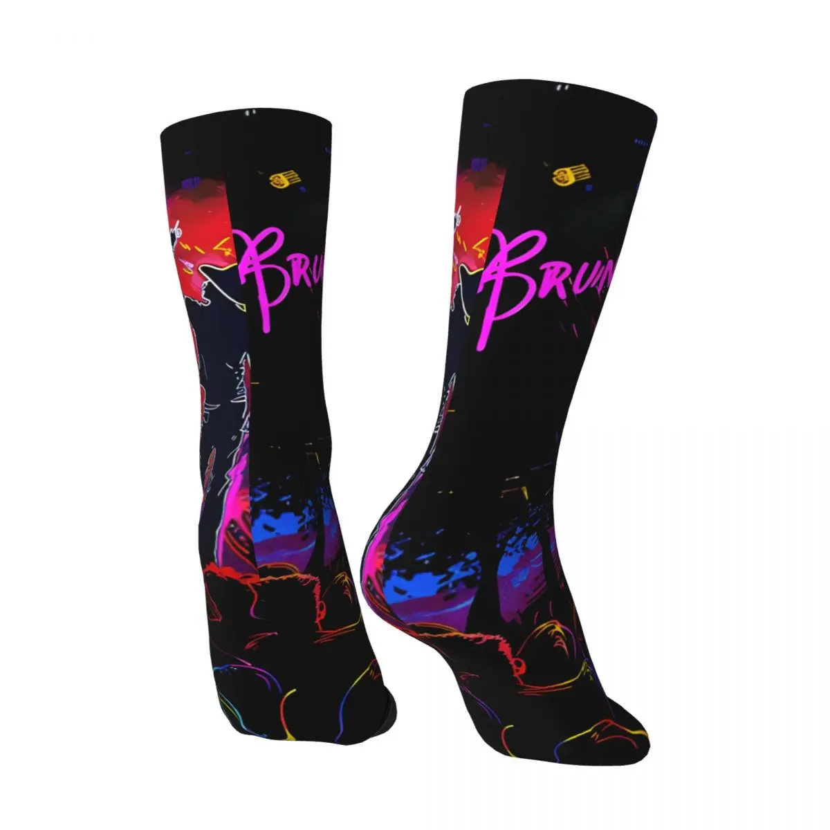 Funny Happy Tour Concert E Men's Socks Retro Harajuku Bruno Mars Hip Hop Novelty Seamless Crew Crazy Sock Gift Printed