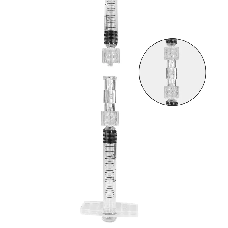 attoo accessories syringe Luer lock universal 50-500 pieces transparent Luer syringe connector female to female durable sterile