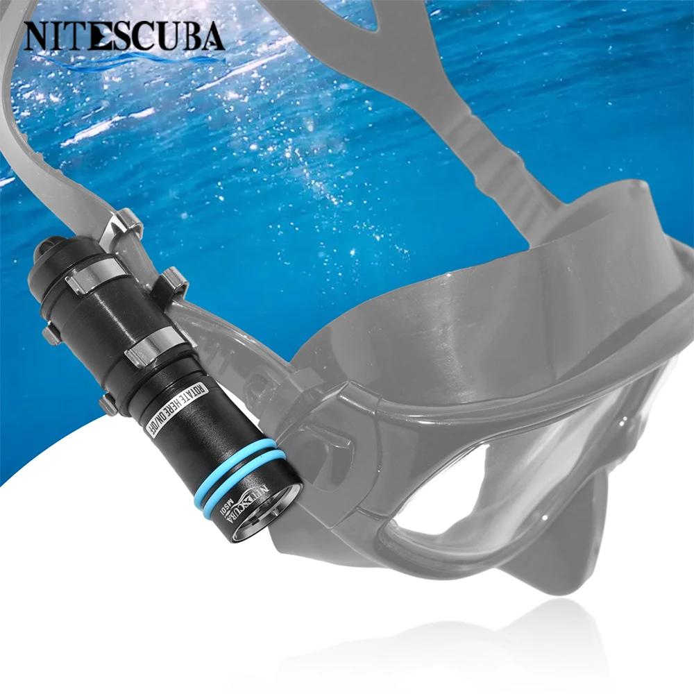 

Nitescuba MS01 Mini Diving Scuba Mask Flashlight Headlamp Underwater 70m Torch 500 Lumen Rotary Switch (Battery Not Included)