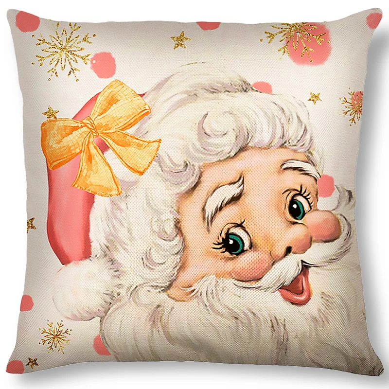 

45CM Christmas Pillowcase Cartoon Santa Claus Snowman Xmas Tree Throw Pillow Covers Car Sofa Bed Cushion Case Cover Home Decor