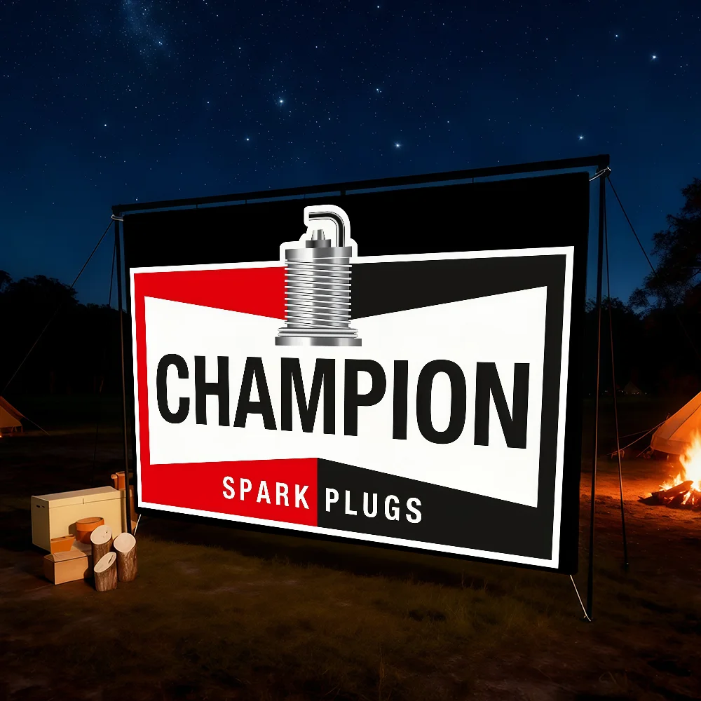flag For Racing Plugs Room Dorm Camping Picnic Art Style C-Champions Garage S-Spark Bar wall Decoration Banner