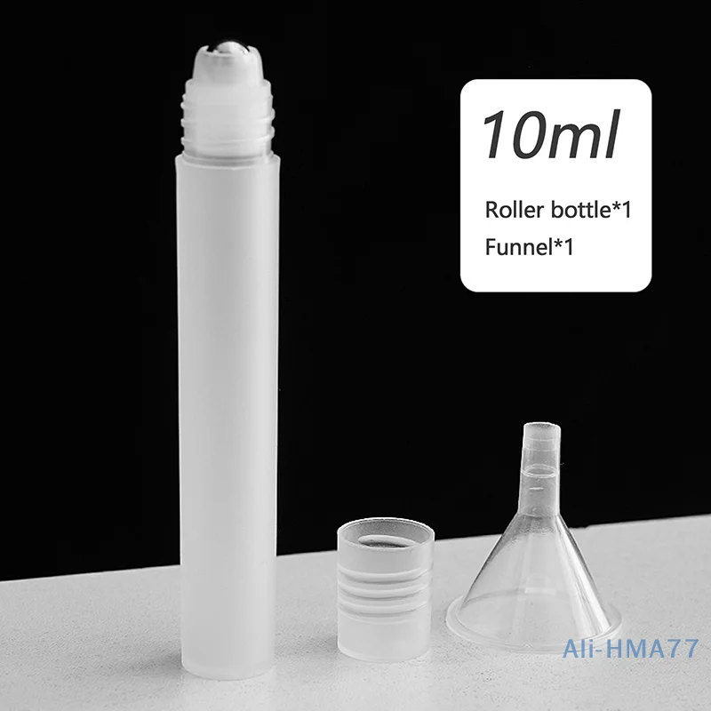 1 Pcs 10 ML Thin Clear Plastic Roll On Bottle Sample Test Essential Oil Vials With Roller Metal Ball