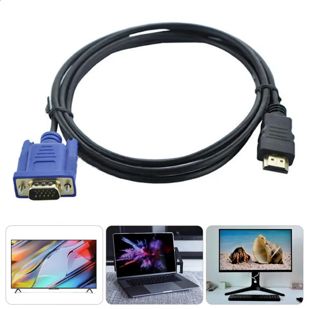 Video Cable 1080P High Resolution Clear Images Video Conversion HDMI-compatible Male to VGA Male Video Converter Cord for TV