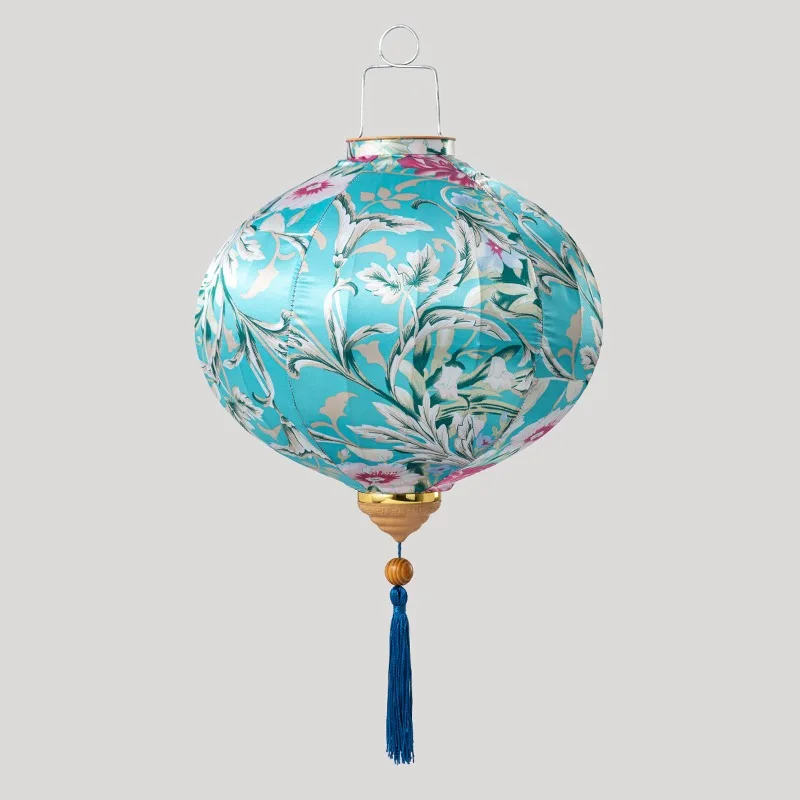 12 Inch Flower Printed Hanging Cloth Lantern Chinese Spring Festival Home Bedroom Decor Wedding Party Outdoor Lantern Ornaments