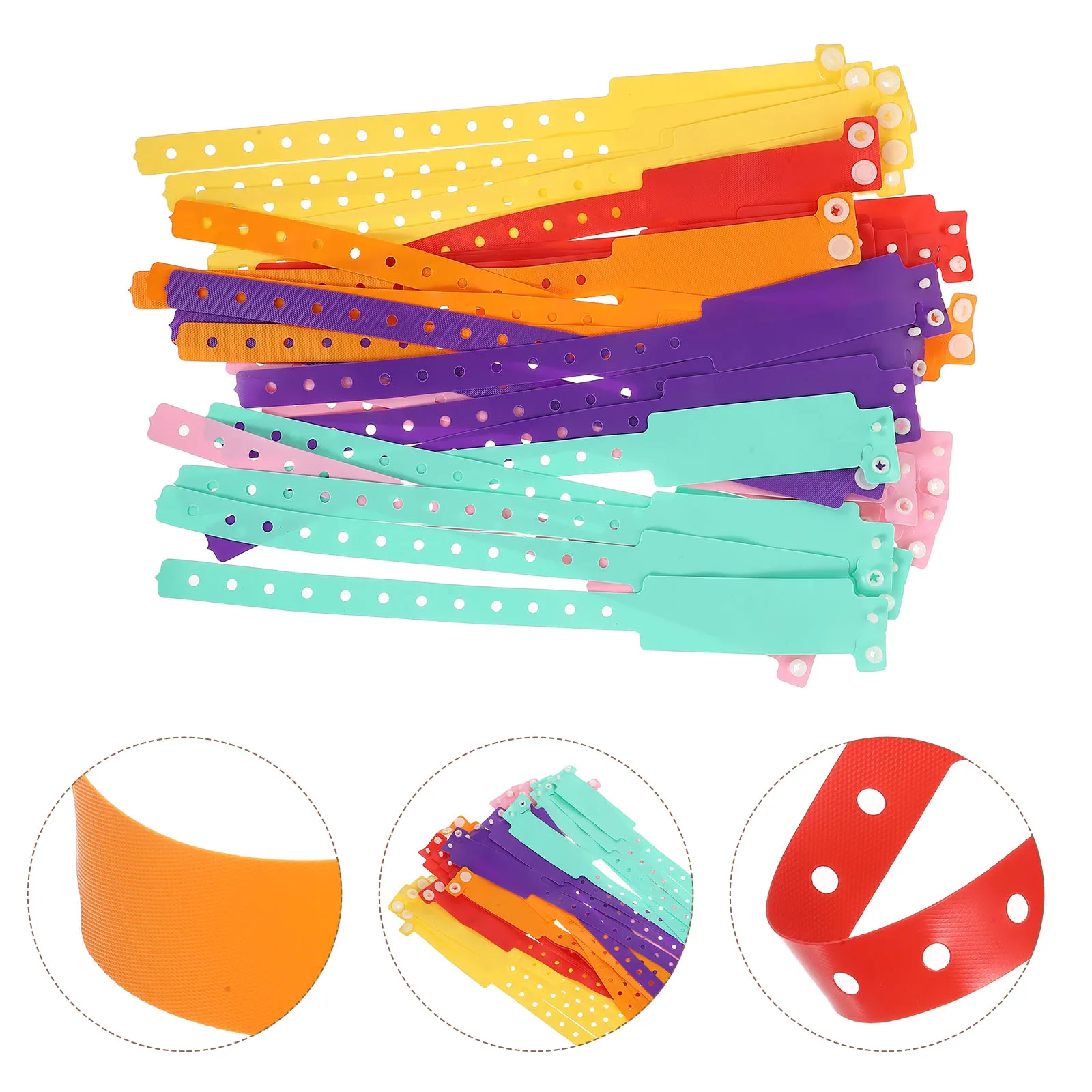 

Durable PVC Wristbands Adjustable Handwriting Name Tag ID Bracelet for Events Festival Amusement Park Party Plastic Bands Vip