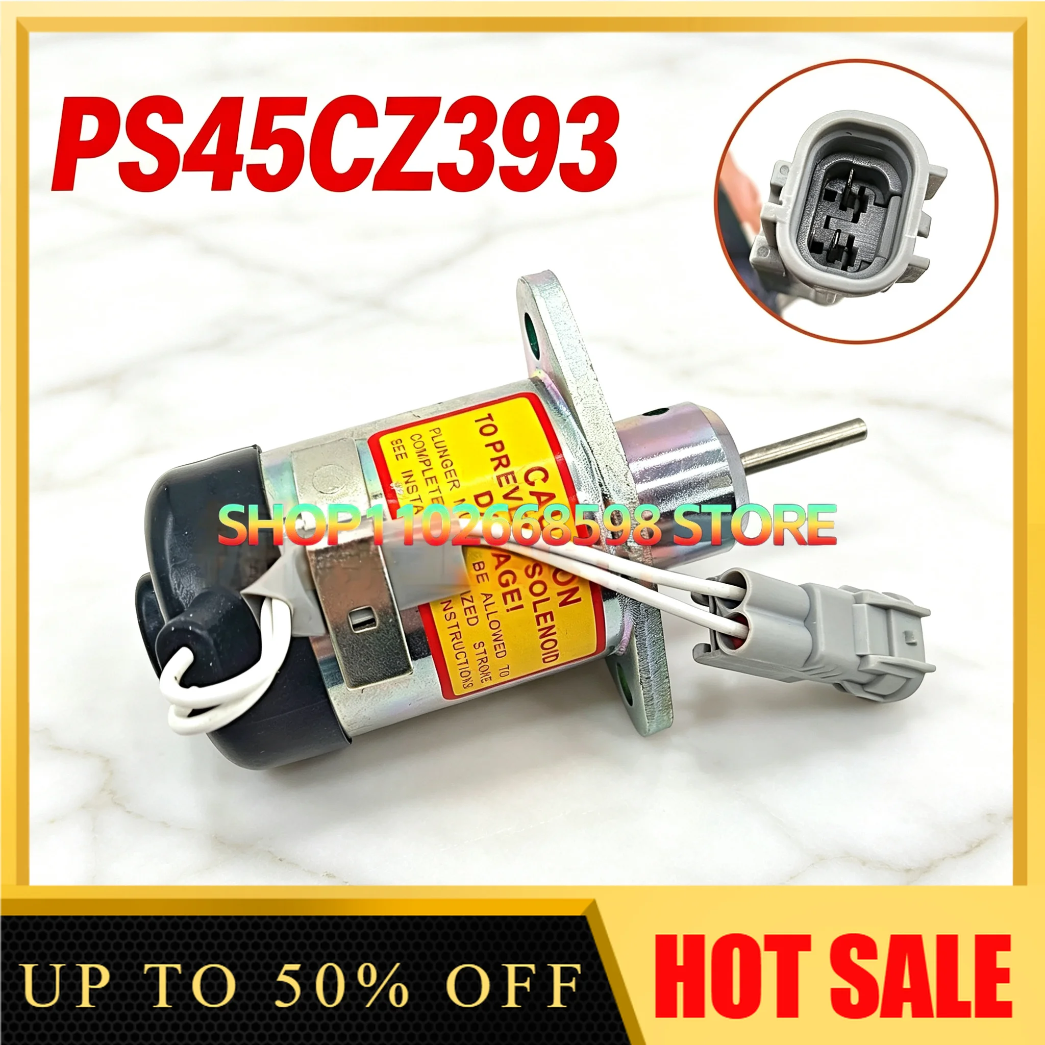 Flame Out Solenoid Valve Excavator EC55/80D PS45CZ393 Flame Out Switch for Construction Equipment