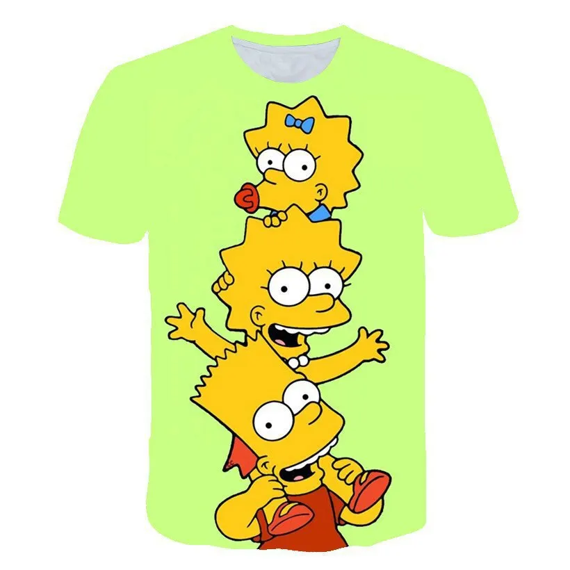 Disney The Simpsons family Aladdin Cartoon Anime 3D Print Streetwear Men Fashion Oversized T Shirt Kids Boys Girls Tees Tops