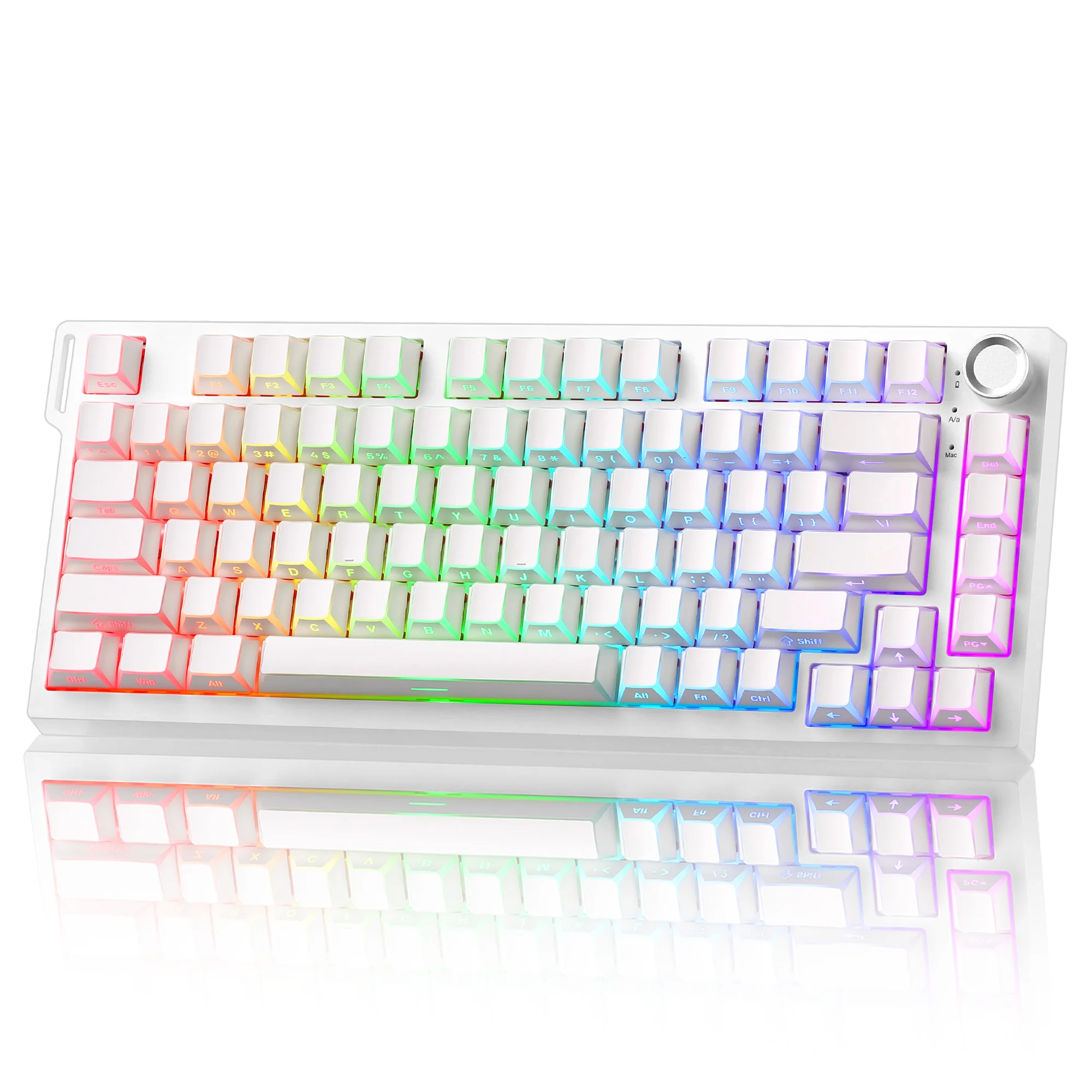 YUNZII RT75 PRO Podwójna klawiatura gamingowa bezprzewodowa 8K, mechaniczne klawiatury z efektem Halla i szybkim spustem, RGB Custom SOCD/DKS — zdjęcie produktu 7