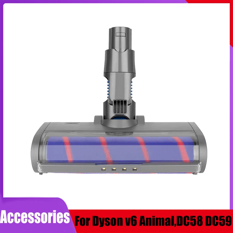 Motorized Floor Brush Head Tool For Dyson V6 DC58 DC59 DC61 DC62 Vacuum Cleaner Soft Sweeper Roller Head Floor Brush Accessories