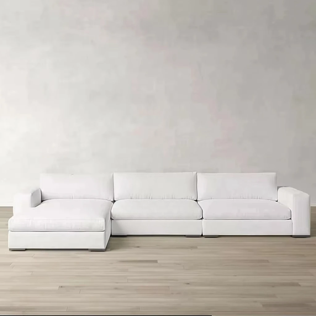 

Modern Retractable Living Room Combination Sofa Set, L-shaped Corner Design, Suitable For Villas And Schools