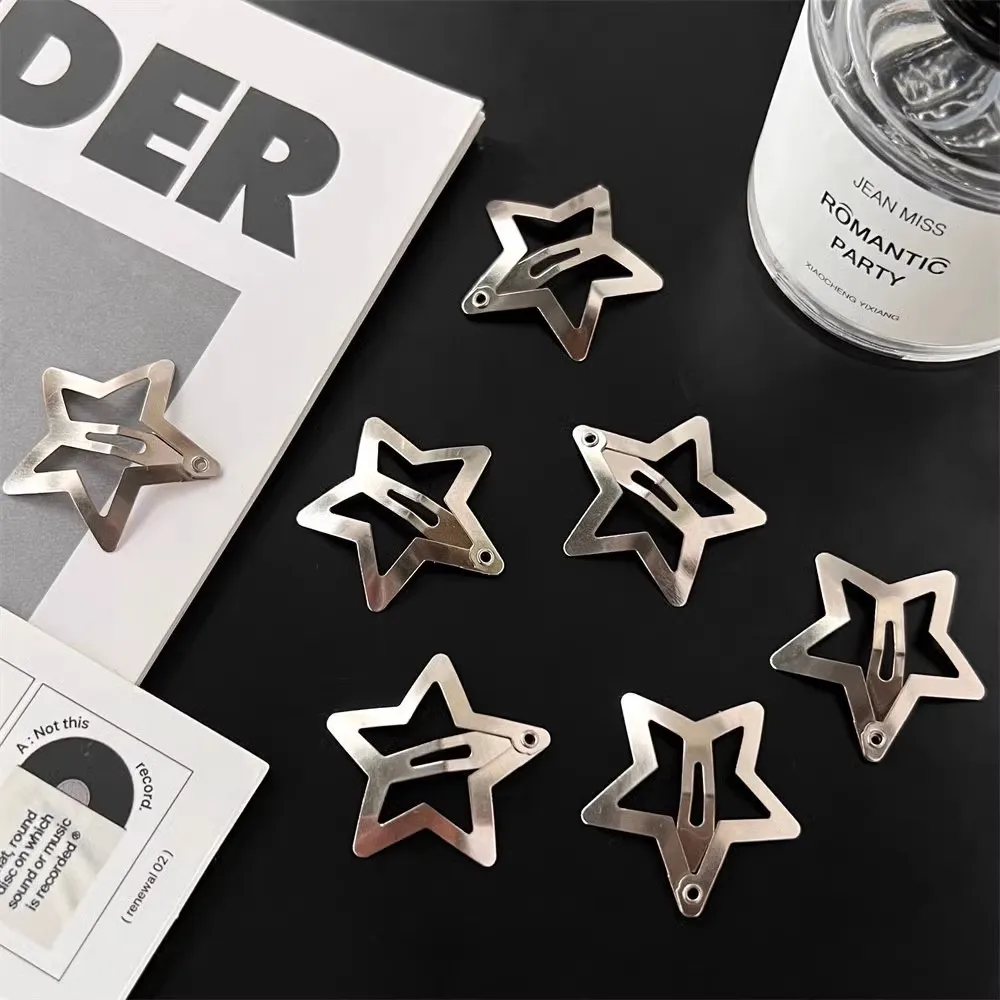 5/10/20Pcs Silver Star Hair Clips For Girls Women Cool Cute Metal Star Hairpins Barrettes Hair Grip Y2K Fashion Hair Accessories