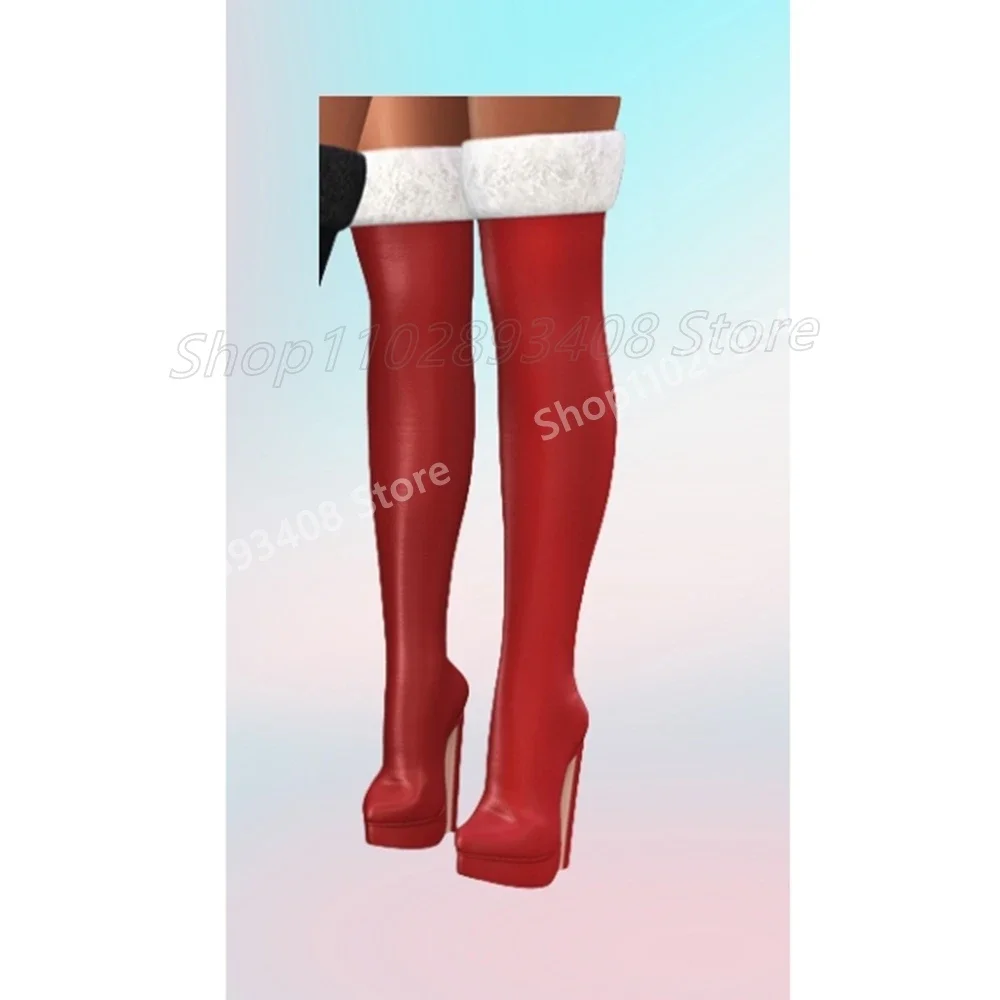 الشتاء أحذية طويلة الصلبة ريشة ديكور ماتي الجلود مكتنزة عالية الكعب موضة فوق الركبة أحذية النساء أحذية 2025 Para Mujere