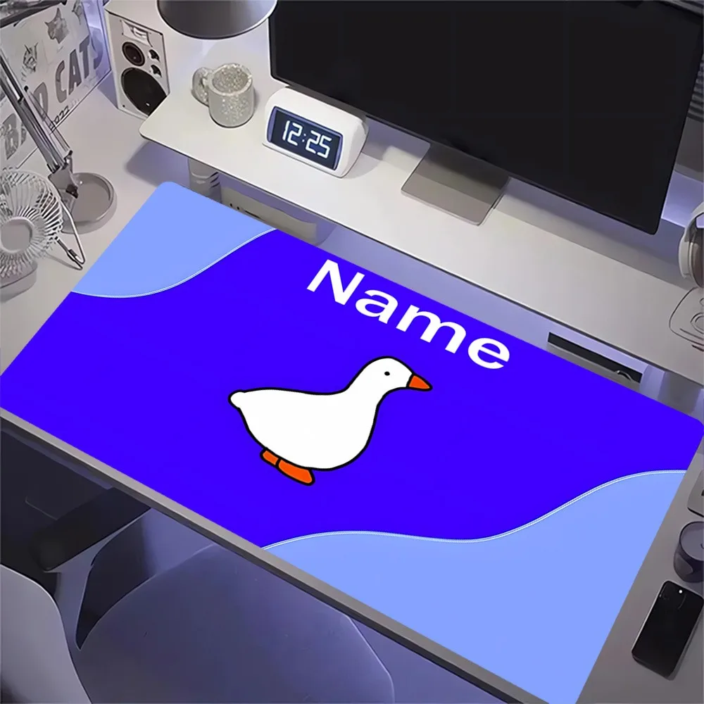 Customizable Goose Gaming Desk Mat With Custom Name, Fine Stitching Wearproof Surface Universal For Office Game Setup