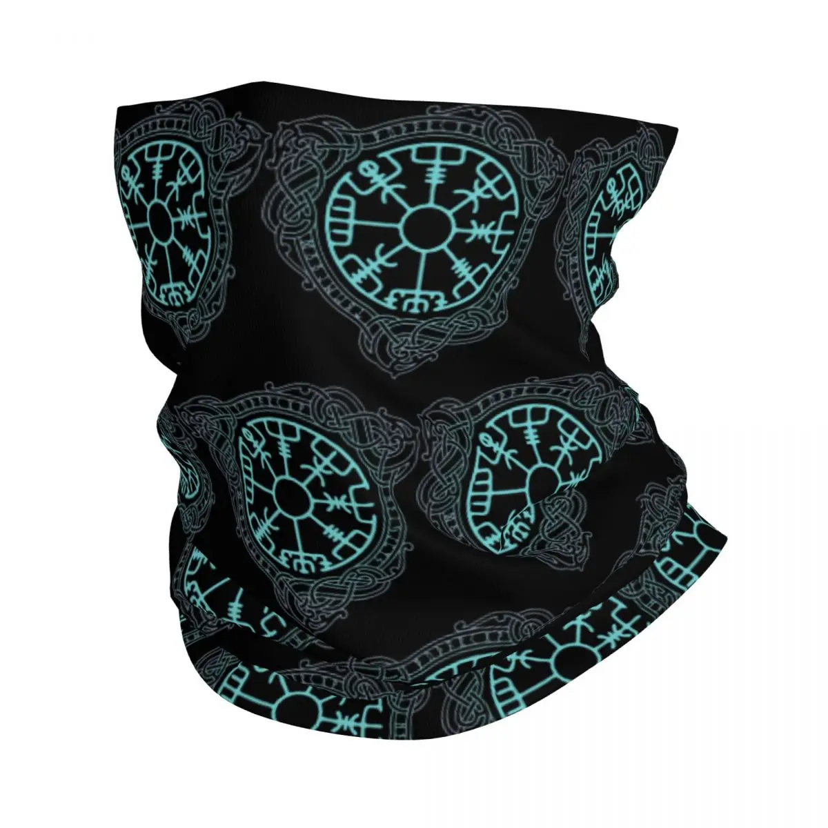 Vegvisir Viking Runes Dragons Bandana Neck Cover Printed Balaclavas Wrap Scarf Warm Headwear Riding for Men Women Adult Winter