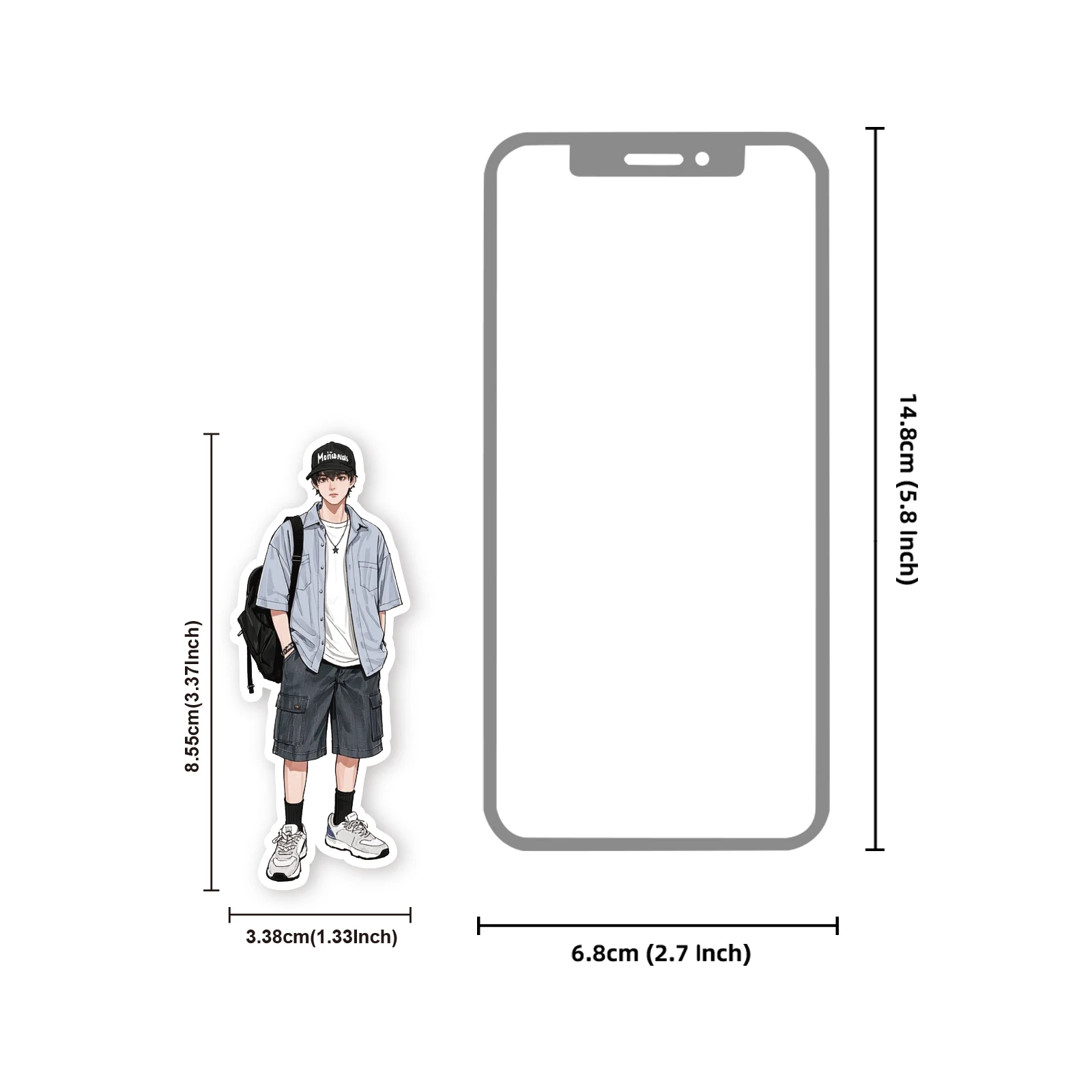 20pcs of Trendy and Exquisite Boy Character Pattern PET Stickers for Laptop Luggage Phone Cases Album Handmade Luggage Diy Decor