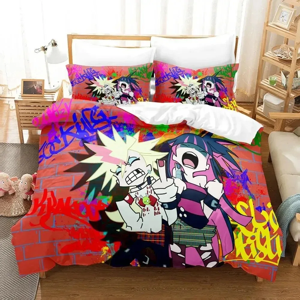 Anime Panty Stocking  Bedding Set Duvet Cover Bed Set Quilt Cover Pillowcase Comforter king Queen Size Boys Adult Bedding Set