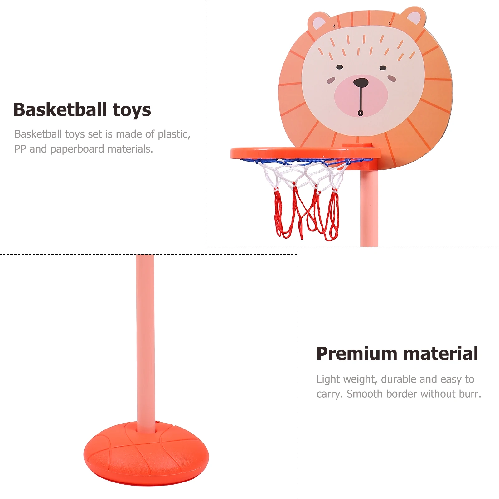 Crianças suporte de basquete crianças hoop brinquedo conjunto leve pp plástico seguro bordas suaves fácil montar presente uso do jardim de infância