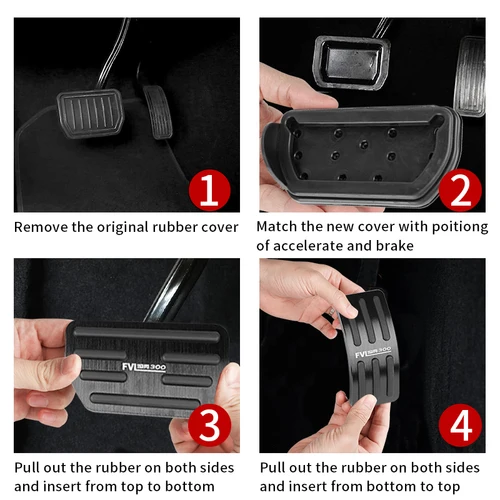 Imagen 2 del producto Almohadilla antideslizante para Pedal de coche, tablero de pedales de acero, cubierta de freno de aleación de aluminio, accesorios para Great Wall GWM WEY Tank T300 300 2021-2023