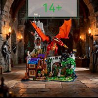 New 2024 Red Dragon Home Decoration 21348 model ornaments architectural children's and adult gifts