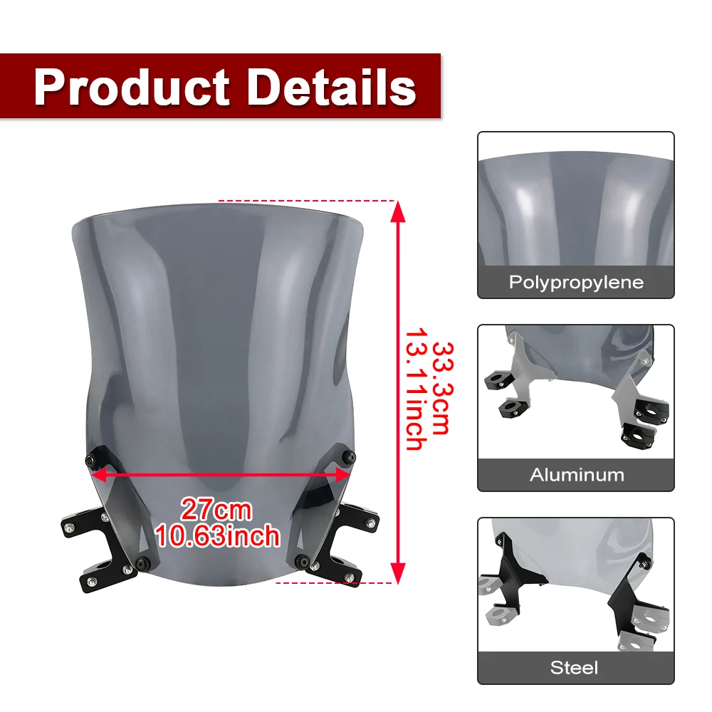 Fit For Honda Ruckus 50 (Zoomer) 2003 2004 2005 2006 2007 2008-2024 Motorcycle Windscreen Wind Deflector Windshield Protector