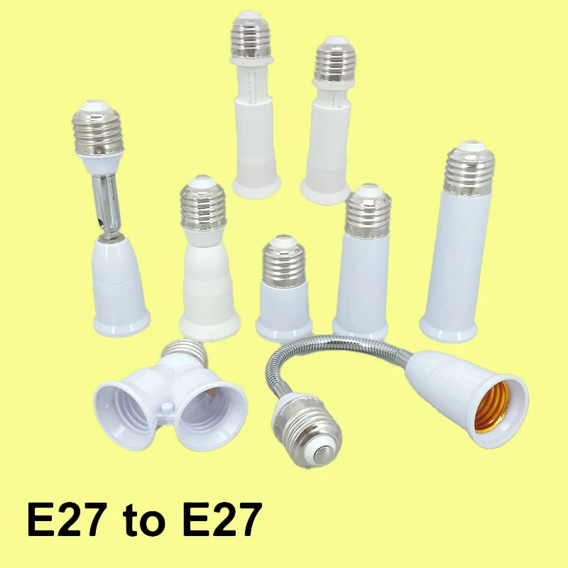 

Гибкий преобразователь переменного тока E27 на 2 E27, светодиодная лампа, цоколь, розетка, удлинитель, держатель адаптера E27-E27