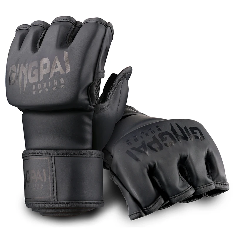 Half Mitts MMA Gloves for Men Women,Fingerless Punching Heavy Bag with More Paddding Gloves for Kickboxing Sparring Muay Thai