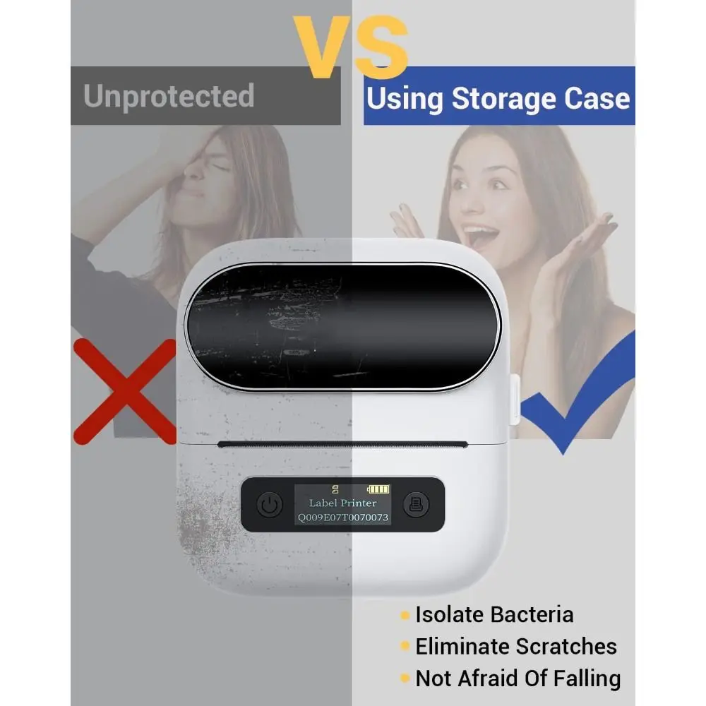 Hard Shell Thermal Label Printer Storage Bag EVA Shockproof Hard Shell Waterproof for Phomemo M02/M02S/M02Pro/M110/M120/T02/D30