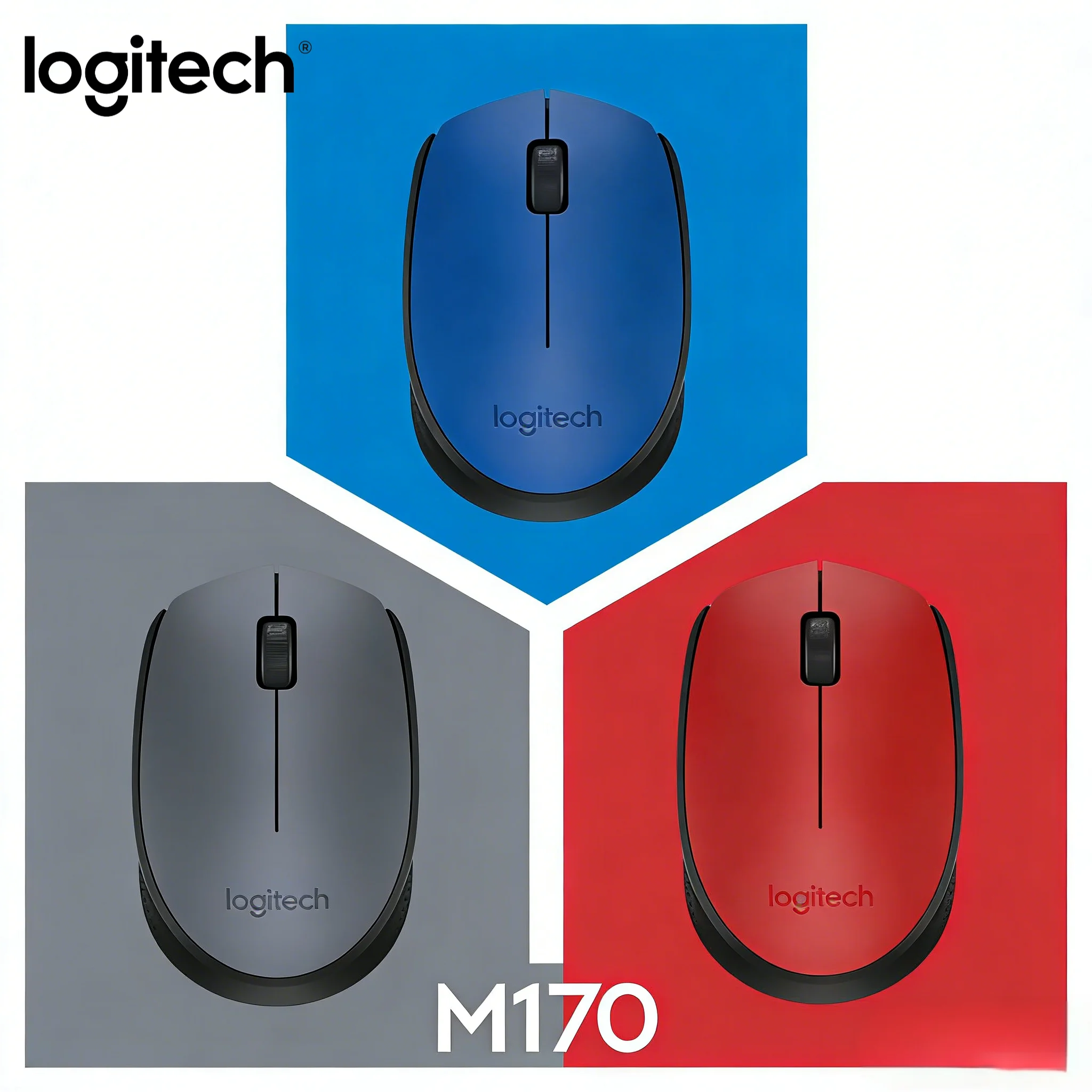 

Беспроводная мышь Logitech M170, эргономичная удобная ручка, портативная портативная мышь Logitech для игр и офисных работ