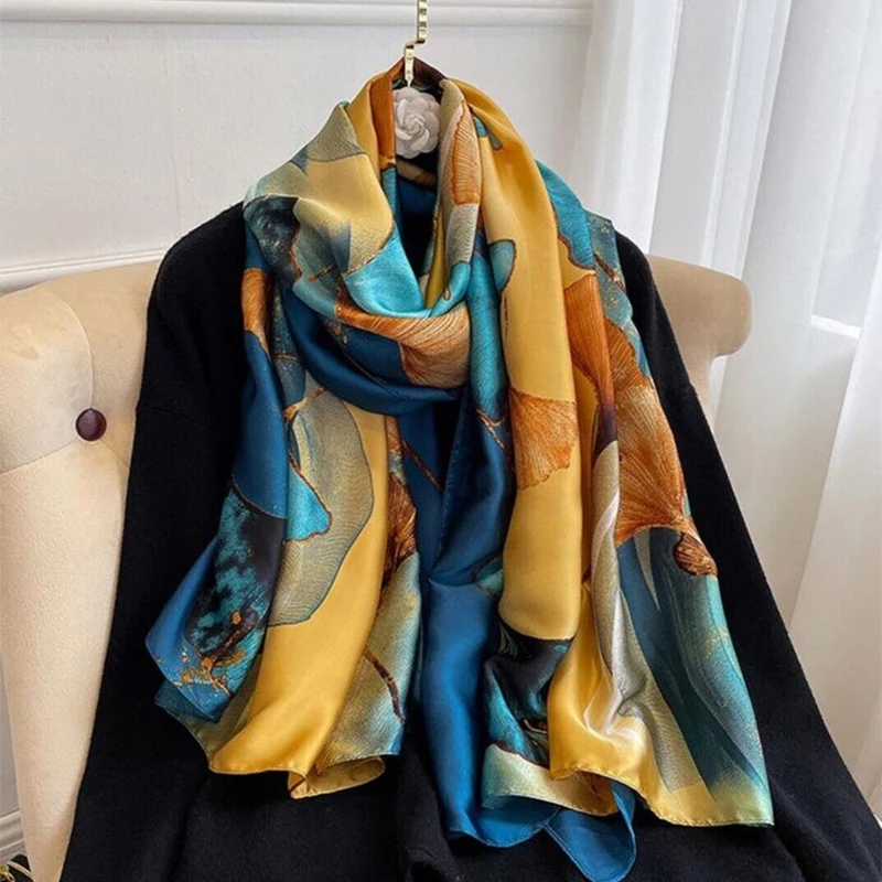 

Новинка 2025 года, шелковый шарф, женский мягкий атласный ободок для волос, шейный платок, офисный хиджаб, повязка на голову, платок, подарок, роскошный дизайнерский бренд