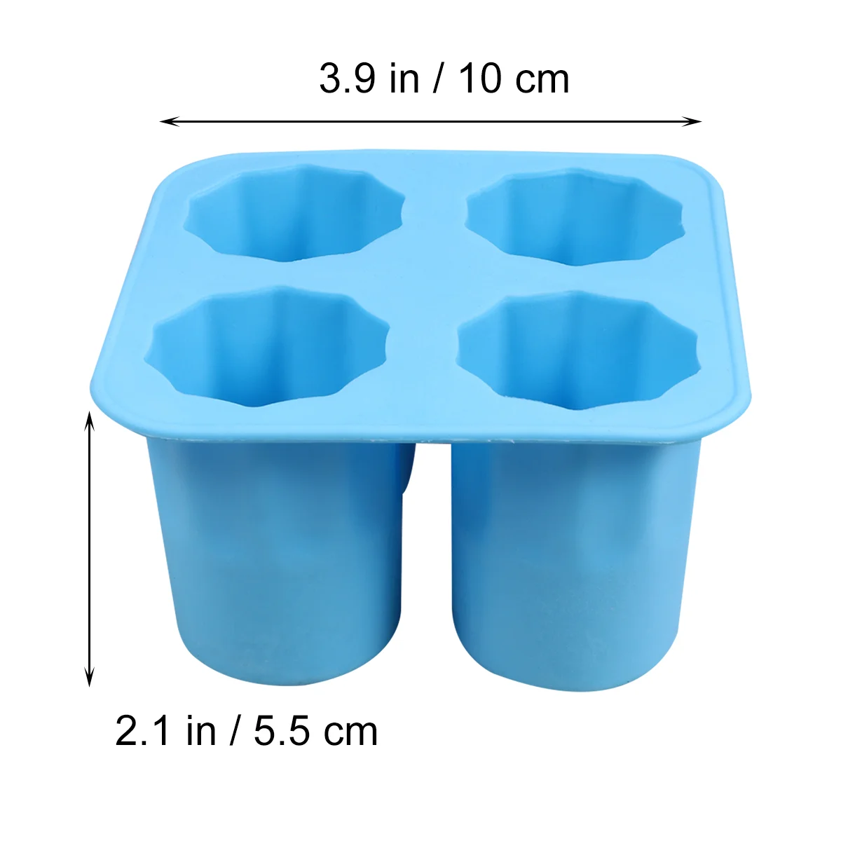 4 Cup Portable Ice Maker Silicone Cube Tray Mold Trays Hockey Machine Blue Baby