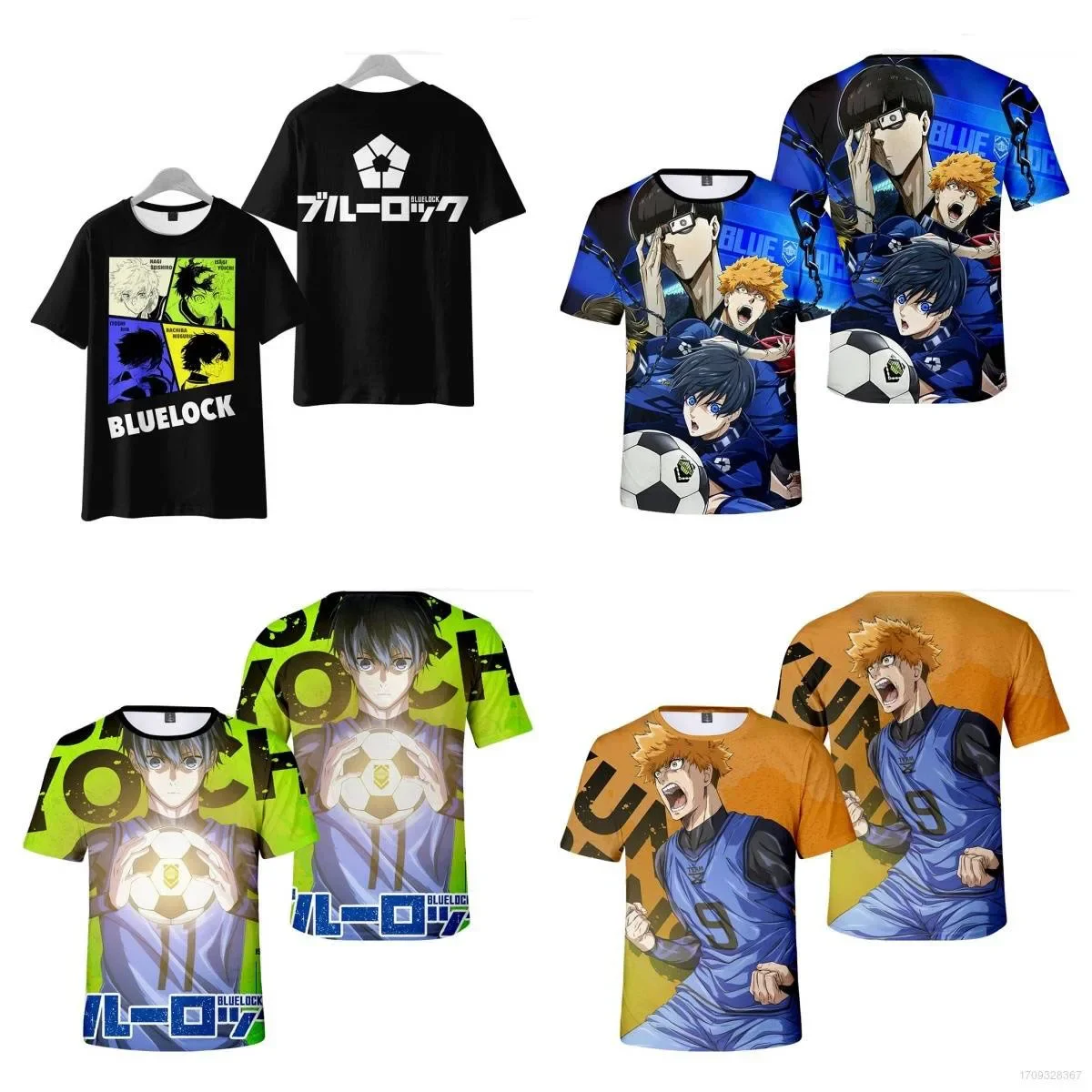 

BLUE LOCK Isagi Yoichi Rensuke Kunigami Anime trend 3D printed short-sleeved T-shirt round neck Top cosplay